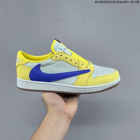 Travis Scott x Air Jordan 1 Low OG Canary Yellow 7 0 AIR JORDAN 1 Aj1 Lifestyle (BS-67289)