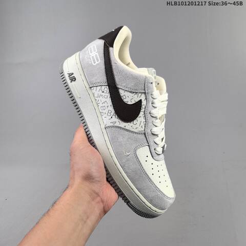 Nike Air Force 1 07 Low Grey White Black EU 36-45 Sneaker - Unisex (BS-62623)