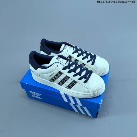 Adidas Superstar Grey White Gold Black EU 36-45 Skate Shoe - Unisex (BS-60819)