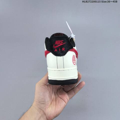 Nike Air Force 1 07 LV8 QW5288-126 Off White Red Black Gold EU 36-45 Sneaker - Unisex (BS-61964)