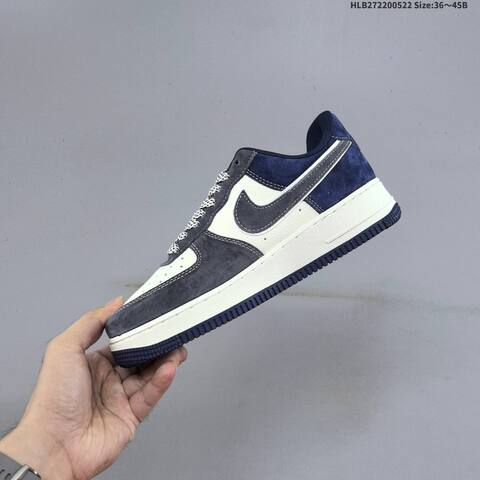 Nike Air Force 1 07 LV8 Navy Blue Off White Dark Gray EU 36-45 Sneaker - Unisex (BS-60229)