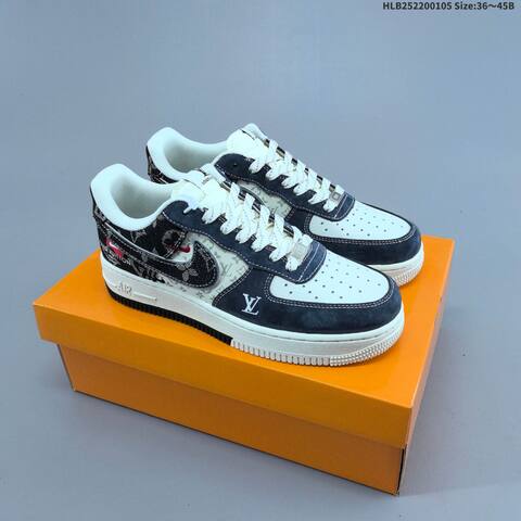 Nike Air Force 1 07 LV8 Navy Off White Black Red EU 36-45 Sneaker - Unisex (BS-62227)