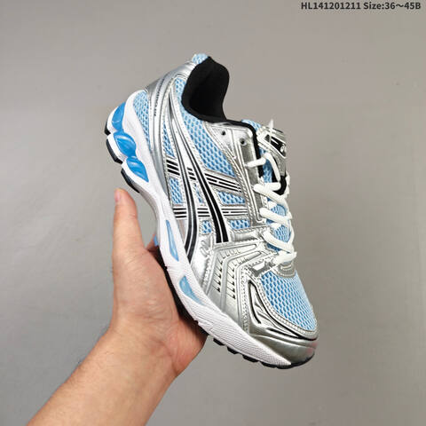ASICS Gel Kayano 14 White Silver Blue Black EU 36-45 Running Shoe Running Sneakers - Unisex (BS-69168)