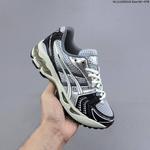 ASICS Gel-Kayano 14 Silver Black Cream Grey EU 36-47 Running Shoe Running Sneakers - Unisex (BS-68992)