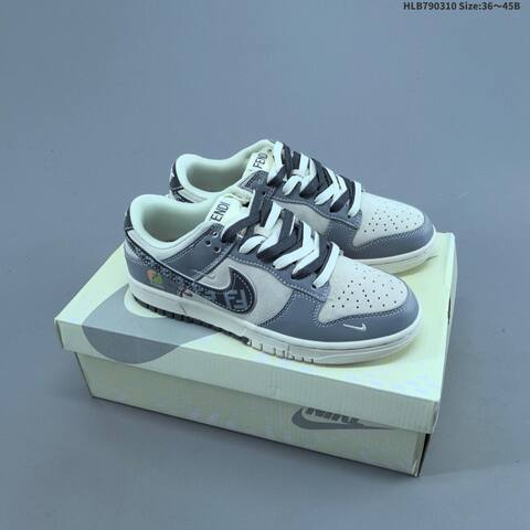 Nike SB Dunk Low White Gray Red Navy EU 36-45 Skate Shoe - Unisex (BS-61387)