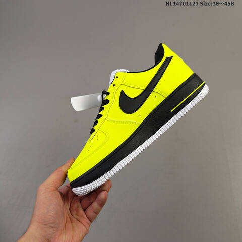 Nike Air Force 1 Low Neon Yellow Black White EU 36-45 Sneaker - Unisex (BS-63316)
