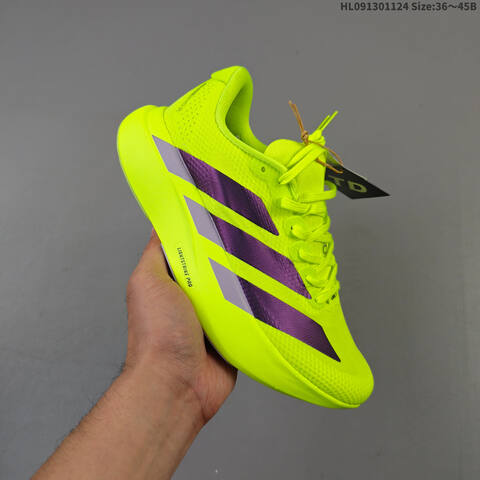 Adidas Adizero Evo SL Neon Yellow Dark Purple Silver EU 36-45 Running Shoe - Unisex (BS-65476)