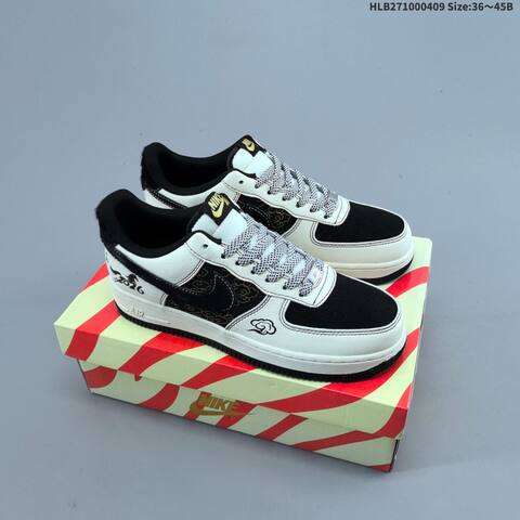 Nike Air Force 1 07 LV8 White Black Gold EU 36-45 Sneaker - Unisex (BS-60852)