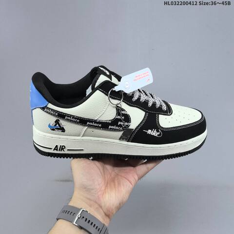 Nike Air Force 1 07 Low Black White Blue Beige EU 36-45 Sneaker - Unisex (BS-60785)