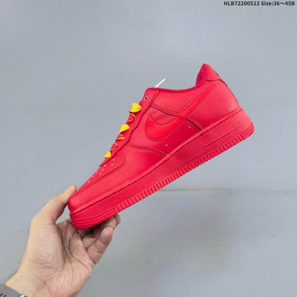 Nike Air Force 1 07 LV8 KM1949-011 red black yellow silver EU 36-45 sneaker