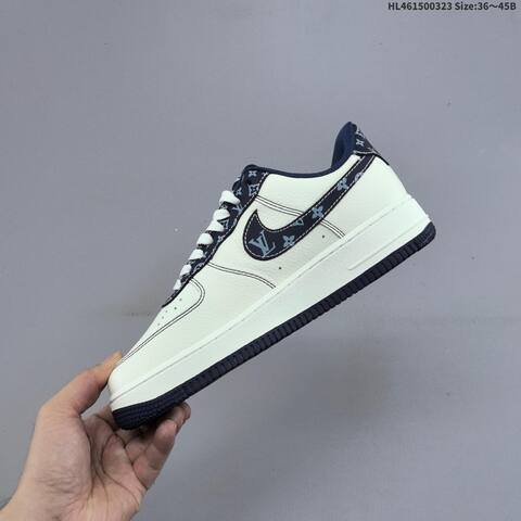 Nike Air Force 1 07 LV8 Off White Navy Blue Red EU 36-45 Sneaker - Unisex (BS-61176)