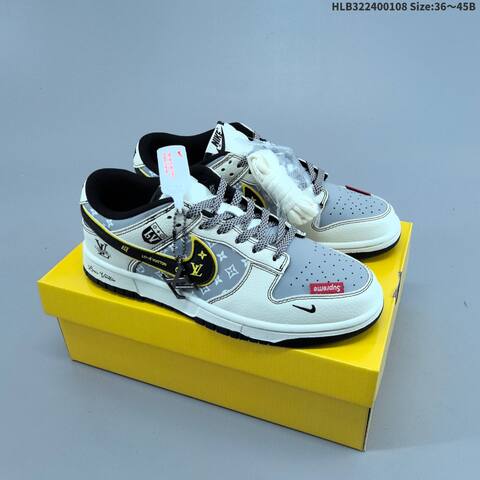 Nike Dunk Low Off White Grey Black Yellow EU 36-45 Skate Shoe - Unisex (BS-62133)
