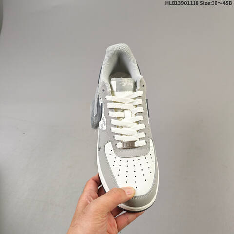 Nike Air Force 1 07 Low Light Grey Off White Dark Grey EU 36-45 Sneaker - Unisex (BS-63528)