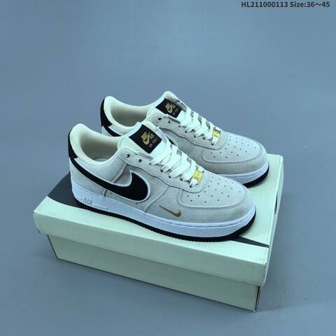 Nike Air Force 1 07 Low Light Grey White Blue Orange EU 36-45 Sneaker - Unisex (BS-62003)