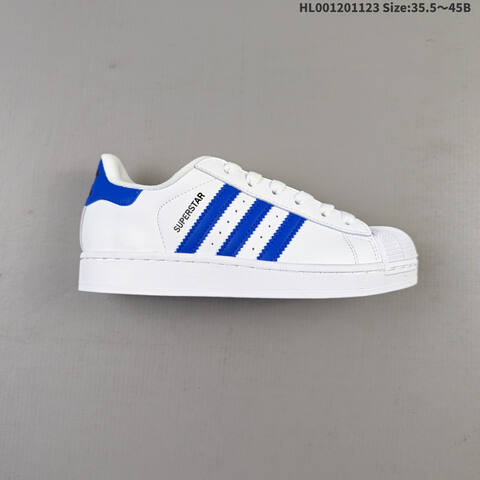 Adidas Superstar White Blue Black EU 35 5-45 Skate Shoe - Unisex (BS-65499)