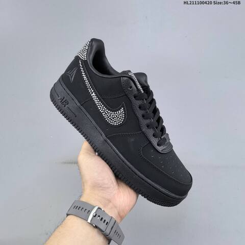 Nike Air Force 1 07 Black Silver White EU 36 45 Sneaker EU 36-45 - Unisex (BS-60638)