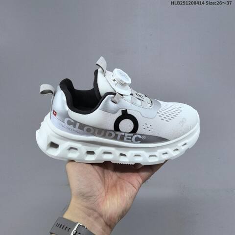 On Cloudtec Kids Black White Silver EU 26-37 Running Shoe - Women's (BS-60740)