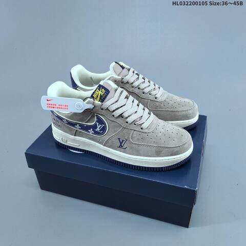 Nike Air Force 1 07 LV8 Grey Navy Off White EU 36-45 Sneaker - Unisex (BS-62231)