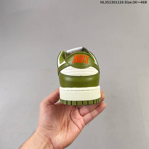 Nike Dunk Low Sail Olive Green Orange EU 36-46 Skate Shoe - Unisex (BS-63039)