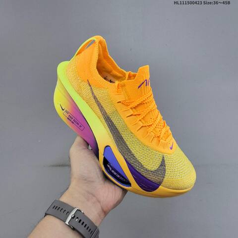 Nike Air Zoom Alphafly Next 3 Prototype Orange Yellow Neon Green Purple EU 36-45 Running Shoe - Unisex (BS-60571)