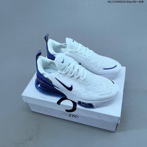Nike Air Max 270 Flyknit White Blue Red Black EU 36-45 Running Shoe - Unisex (BS-60433)