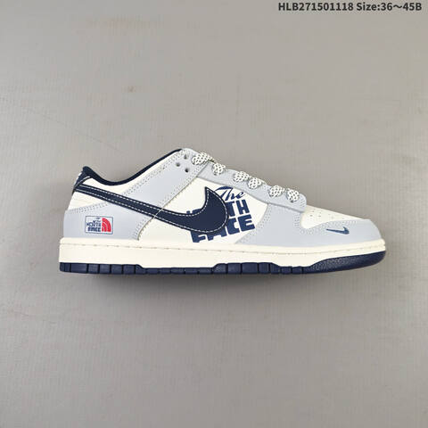 Nike SB Dunk Low Retro DIY The North Face Sail Grey Navy White EU 36-45 Skate Shoe - Unisex (BS-63512)
