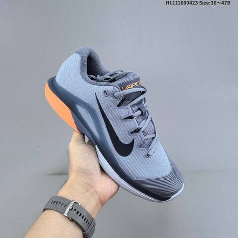 Nike Zoom Vapor 12 HC Light Grey Dark Grey Black Orange EU 36-47 Tennis Shoe - Unisex (BS-60577)