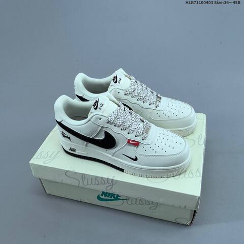 Nike Air Force 1 07 LV8 Off White Black Light Blue EU 36-45 Sneaker - Unisex (BS-60961)