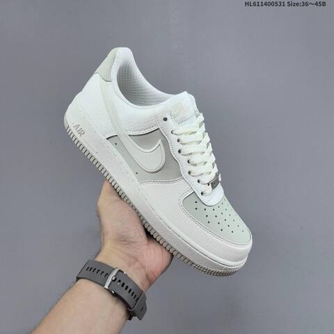 Nike Air Force 1 07 LV8 White Light Grey Black Dark Grey EU 36-45 Sneaker - Unisex (BS-60054)