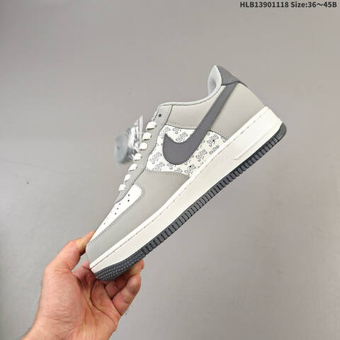Nike Air Force 1 07 Low Light Grey Off White Dark Grey EU 36-45 Sneaker - Unisex (BS-63528)