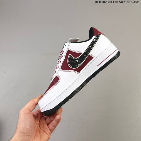 Nike Air Force 1 07 Low HV5999 White Dark Red Black EU 36-45 Sneaker - Unisex (BS-63407)
