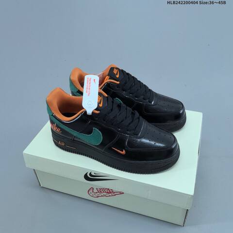 Nike Air Force 1 07 Low Black Green Orange EU 36-45 Sneaker - Unisex (BS-60938)