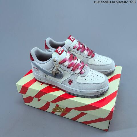 Nike Air Force 1 07 LV8 Black White Red EU 36-45 Sneaker - Unisex (BS-61931)