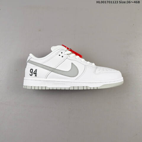 Nike Supreme x Nike SB Dunk Low Pro White Red Silver EU 36-46 Skate Shoe - Unisex (BS-63230)