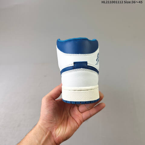 Air Jordan 1 Mid White Blue AIR JORDAN 1 Aj1 1 Swo Lifestyle (BS-67839)