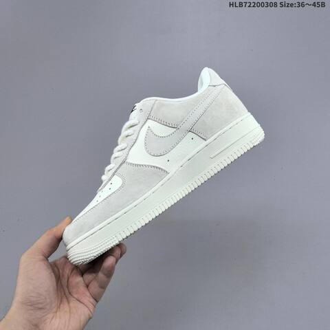 Nike Air Force 1 07 LV8 Stussy Off White Light Grey Black EU 36-45 Sneaker - Unisex (BS-61441)