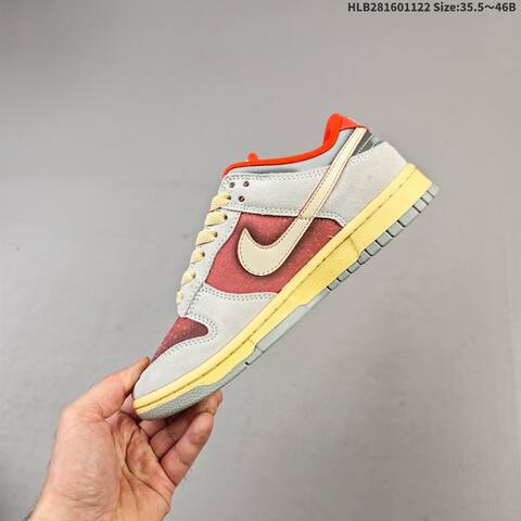 Nike SB Dunk Low Grey Red Pale Yellow Orange EU 35 5-46 Skate Shoe - Unisex (BS-63238)