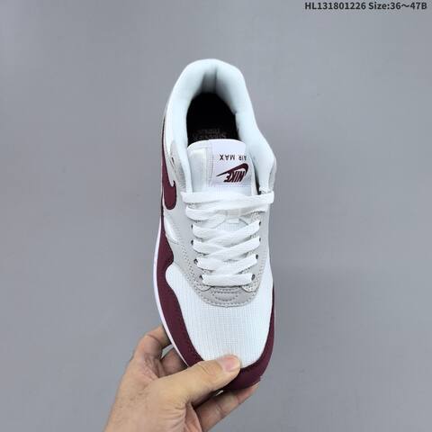 Nike Air Max 1 White Grey Burgundy EU 36-47 Sneaker - Unisex (BS-62404)