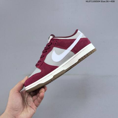 Nike Dunk SB Low Grey Burgundy White Sail Gum Brown EU 36-45 Skate Shoe - Unisex (BS-60535)