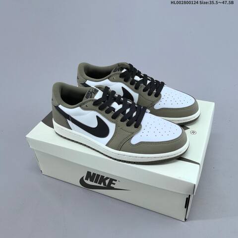 Air Jordan 1 Low OG Medium Olive AIR JORDAN 1 Aj1 Lifestyle (BS-66855)