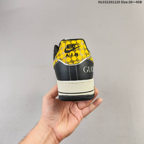 Nike Air Force 1 07 Low Off White Black Yellow EU 36-45 Sneaker - Unisex (BS-63424)