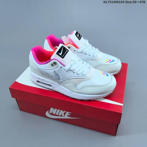 Nike Air Max 1 White Grey Blue Neon Volt Navy Green EU 36-47 Sneaker - Unisex (BS-62252)