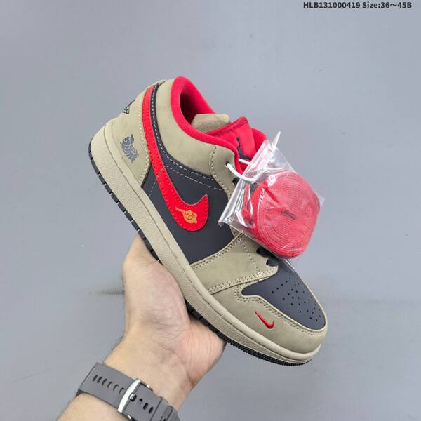 Jordan Air Jordan 1 Low khaki/black/red 36~45 casual