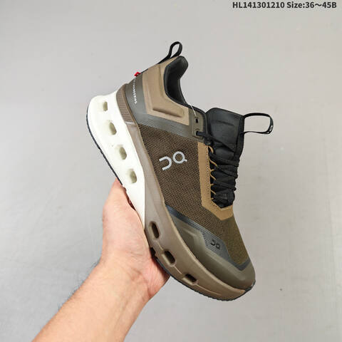 On Running Cloudnova X Olive Brown Black White EU 36-45 Running Shoe Running Sneakers - Unisex (BS-69748)
