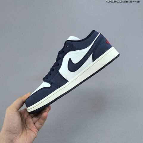 Air Jordan 1 Low Obsidian Suede AIR JORDAN 1 Aj1 Lifestyle (BS-66692)