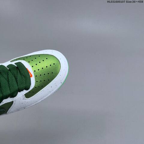Nike Air Force 1 07 White Dark Green Bright Green Orange EU 36-45 Sneaker - Unisex (BS-62170)