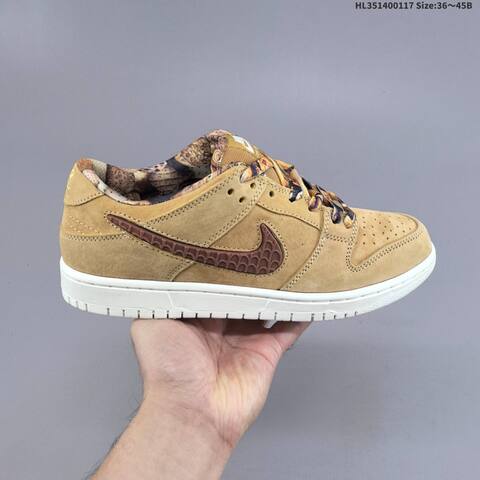 Nike SB Dunk Low Pro IO9508-200 Wheat Brown White EU 36-45 Skate Shoe - Unisex (BS-61945)