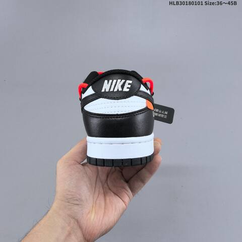 Nike SB Dunk Low Pro Black White Bright Orange EU 36-45 Skate Shoe - Unisex (BS-62269)