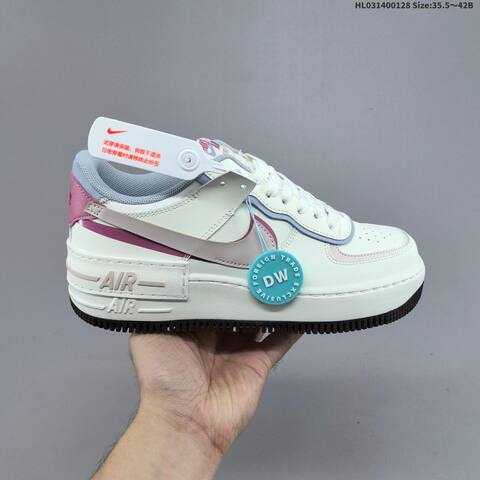 Nike WMNS Air Force 1 Shadow Sail Light Blue Pink Dark Brown EU 35 5-42 Sneaker - Unisex (BS-61659)