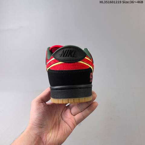 Nike SB Dunk Low Pro Red Black Green Gold Gum EU 36-46 Skate Shoe - Unisex (BS-62565)